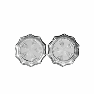 VMC Reims Crystal Glass Bar Coasters, France, Set of 4