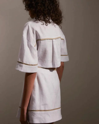 Roame Penury Crop and Horizon Mini Skirt Set White side