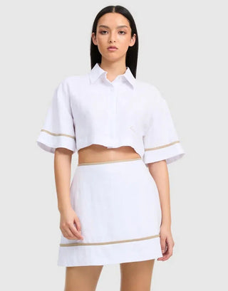 Roame Penury Crop and Horizon Mini Skirt Set White