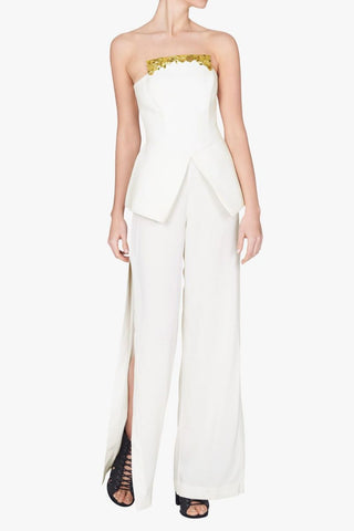 Sass and bide ivory embellished jumpsuit