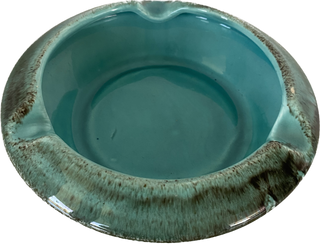 Vintage Glazed Turquoise Ceramic Ashtray by Sylha