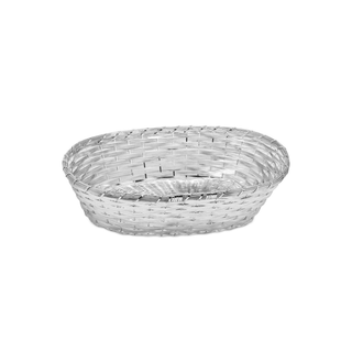 Silver-Plated Oval Braided Wire Bread Basket