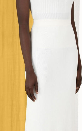 Zimmermann Anneke Knitted Midi Skirt Renascence Studio model close view