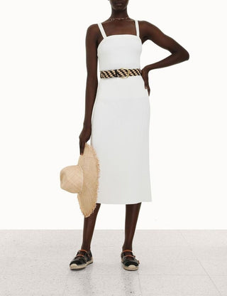 Zimmermann Anneke Knitted Midi Skirt Renascence Studio Model view with matching top
