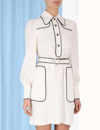 Zimmermann Collared Swing Dress in Cream