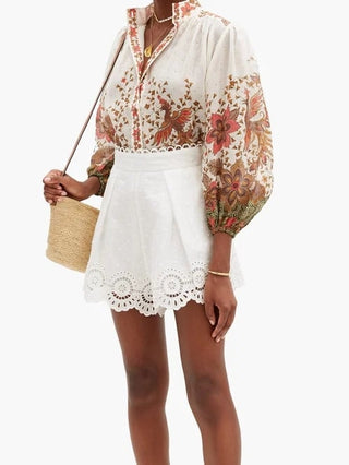 Zimmermann Empire Batik Blouse styled