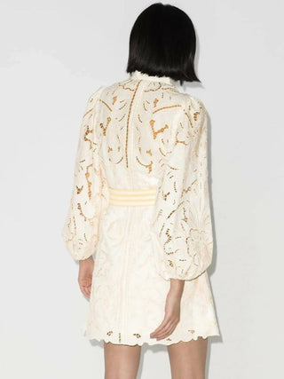 Zimmermann Empire Broderie Short Dress BACK