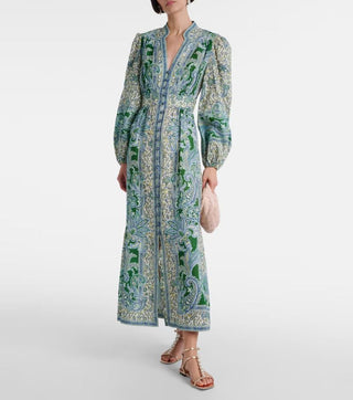 Zimmermann
Ottie Plunge paisley linen midi dress