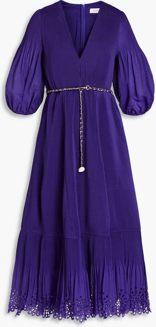 Zimmermann Pleated Midi Dress in Lapis STOCK