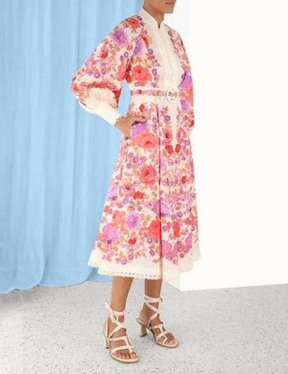 Zimmermann Raie Billow Sleeve Midi Dress side
