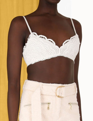 Zimmermann Wonderland Doily Bralette model front 