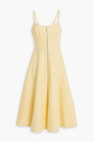 Zimmermann Zip-Detailed Linen Midi Dress