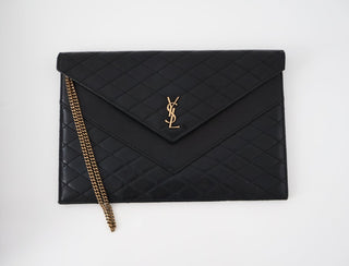 Saint Laurent Gaby Double-Flap Chain Pouch Clutch in As New Condition