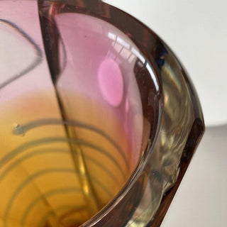 Chromatic Sommerso Glass Vase smoothed chip on rim