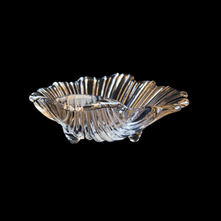 MIKASA Crystal Tri-footed Seascape Bowls by Larry Laslo, Walther Crystal Germany, Set of 2