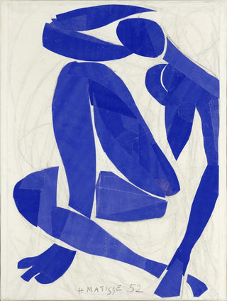Professionally Framed Matisse Blue Nudes Reproduction, Cut-out Gouache Nu Bleu IV Collage Image