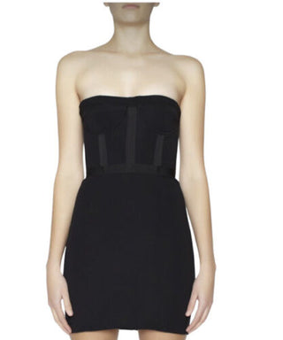 Camilla and Marc Carnation Black Bodice Mini Strapless Dress for Hire