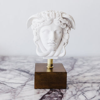 A. Gianelli Medusa Head Statue on Base, Secondhand, Used, As New