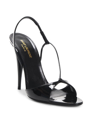 Saint Laurent Anouk Patent Leather Slingback Sandals. In Excellent Used Condition