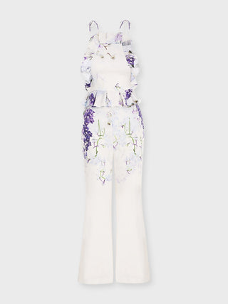 Zimmermann Pinafore White Floral Jumpsuit for Hire. Silhouette