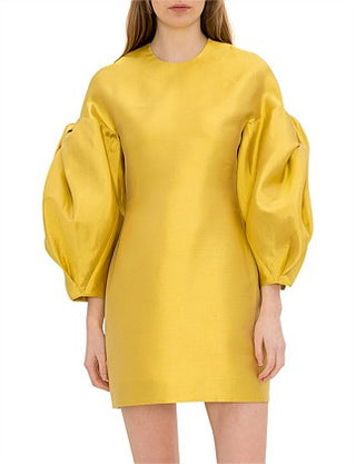 Bianca Spender Gold Silk Taffeta Minuta Dress for Hire