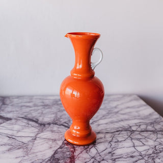 Orange Cased Glass Decorative Jug, Opalina Fiorentina, Mid Century