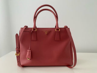 Prada Tamaris Saffiano Lux Leather Medium Double Zip Tote Bag