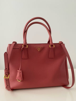 Prada Tamaris Saffiano Lux Leather Medium Double Zip Tote Bag in Good Used Condition