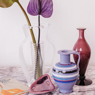 Vintage Amethyst Mauve over White Cased Bud Vase Styled