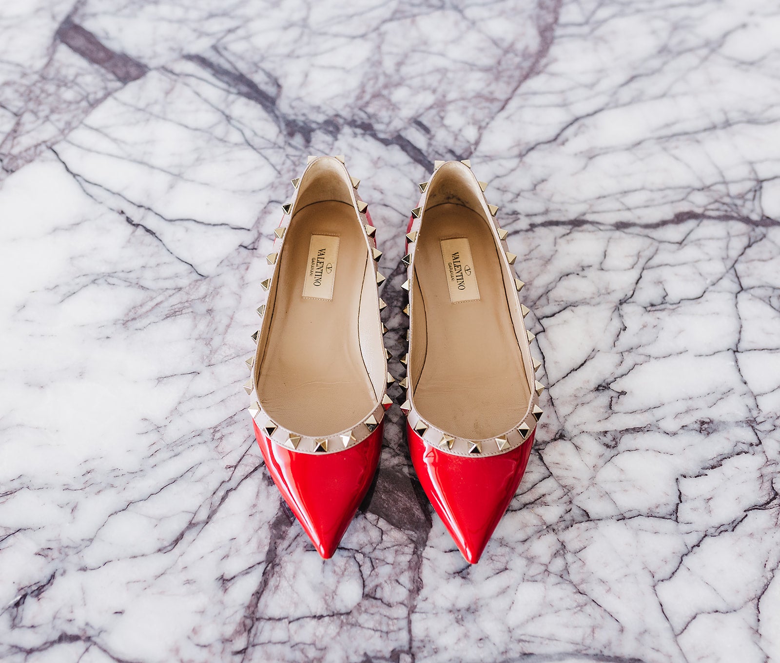Ballet Flats Red Valentino Rockstud Shoes Red Valentino Flats Store